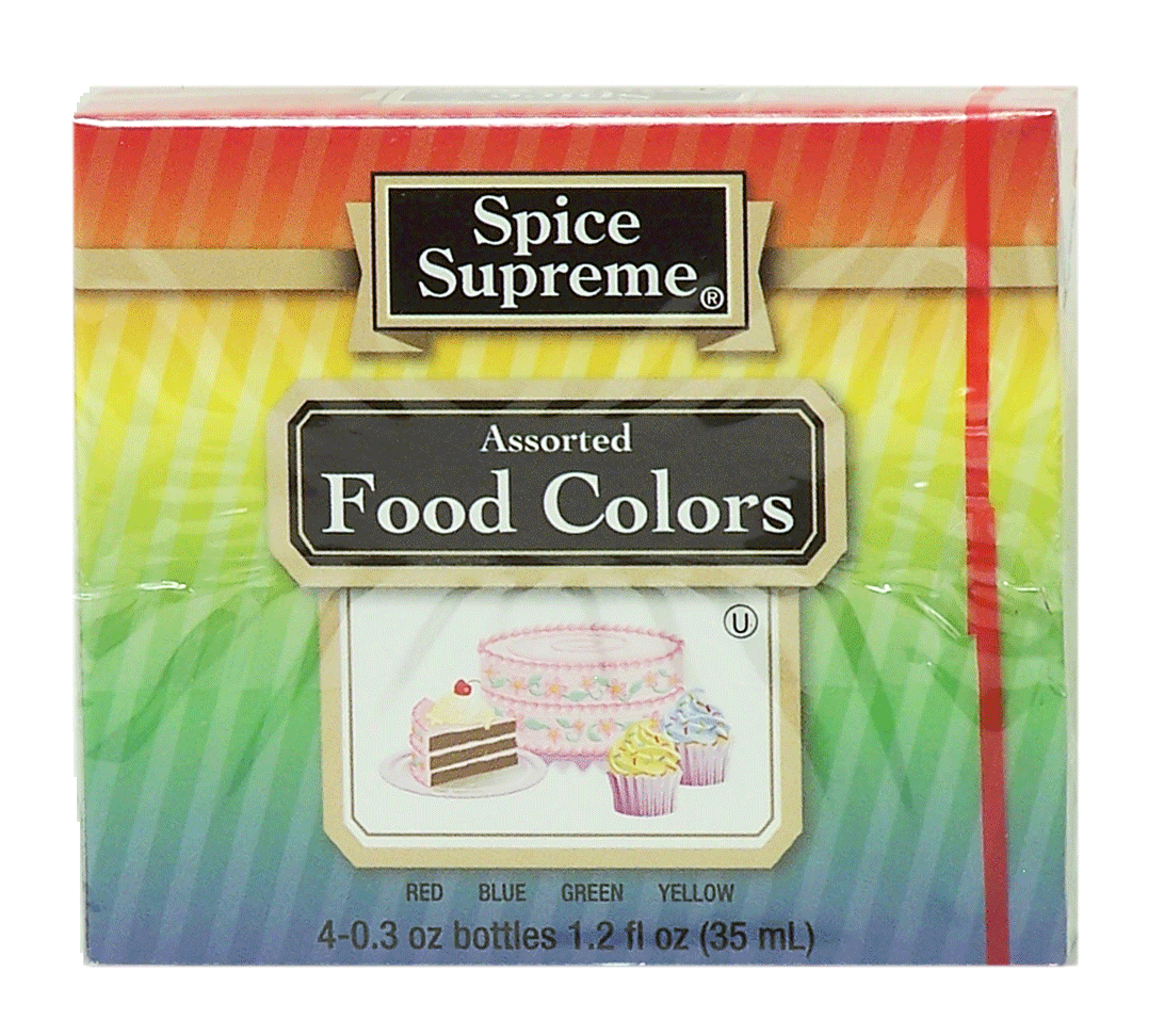 Spice Supreme  food colors, 4 bottles, assorted Full-Size Picture